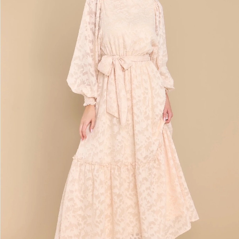 Red Dress Boutique Ivory Long Sleeve Lace Maxi Dress